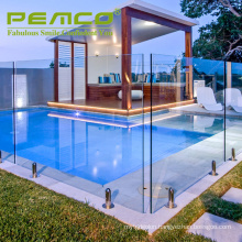 Custom Decorative Frameless Tempered Stainless steel balcony mirror polished Swimming pool outdoor Glass fence